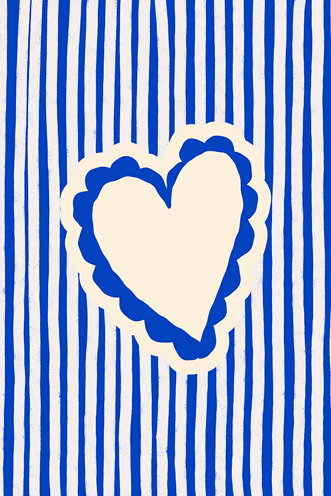 Charming Striped Heart art print by Treechild for $57.95 CAD
