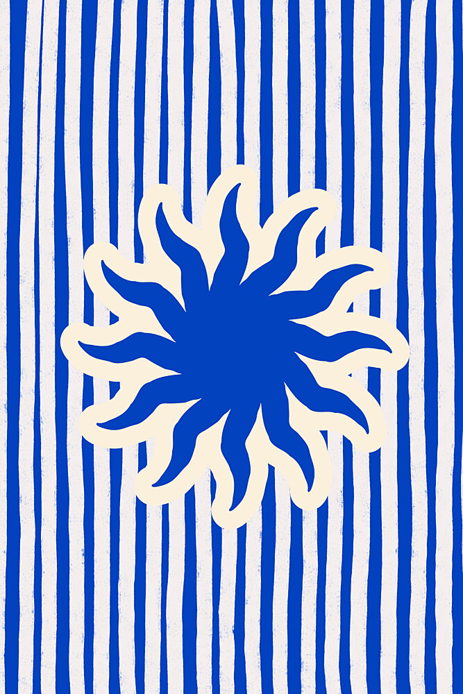 Blue Striped Sun art print by Treechild for $57.95 CAD