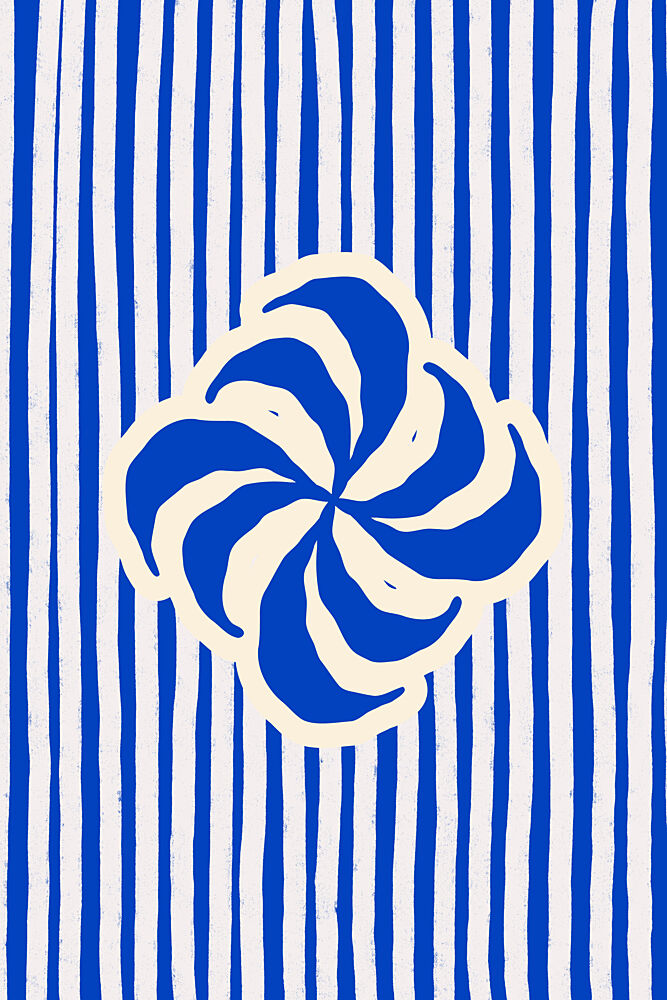 Swirling Blue Stripes art print by Treechild for $57.95 CAD