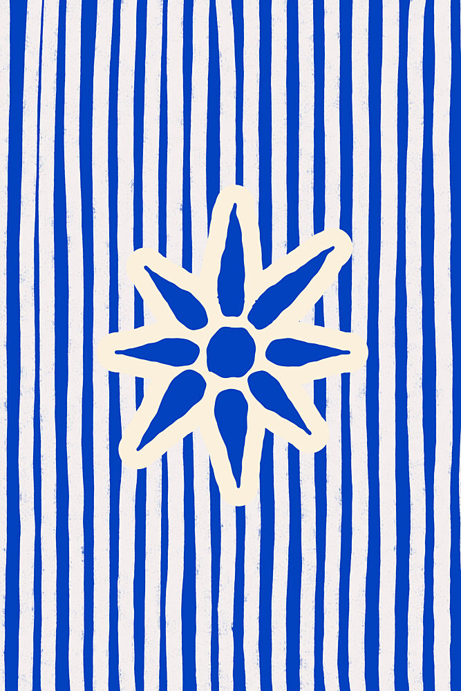 Blue Striped Star art print by Treechild for $57.95 CAD