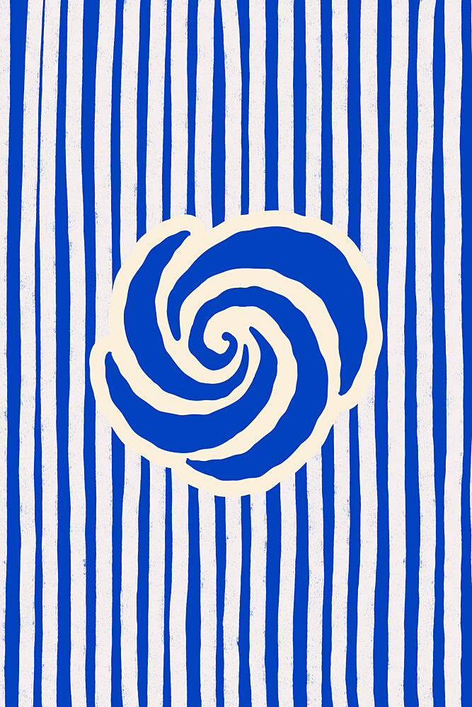 Blue Swirl and Stripes art print by Treechild for $57.95 CAD