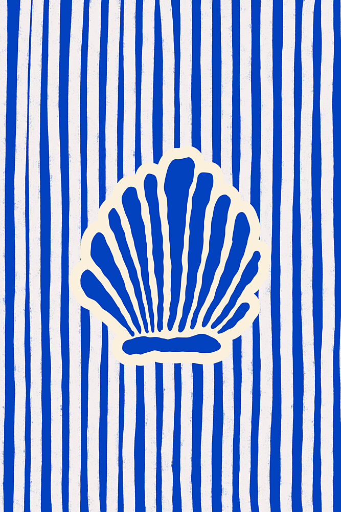 Coastal Shell Stripes art print by Treechild for $57.95 CAD