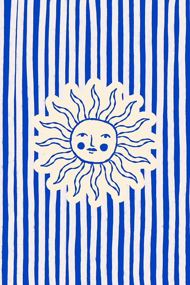 Happy Striped Sun art print by Treechild for $57.95 CAD