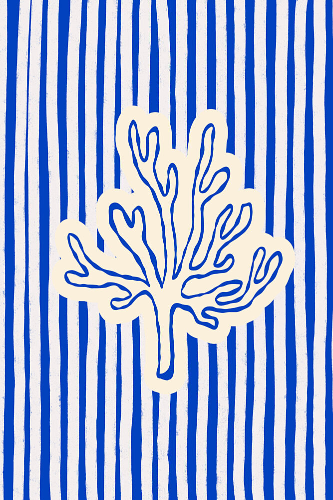Blue Striped Coral art print by Treechild for $57.95 CAD