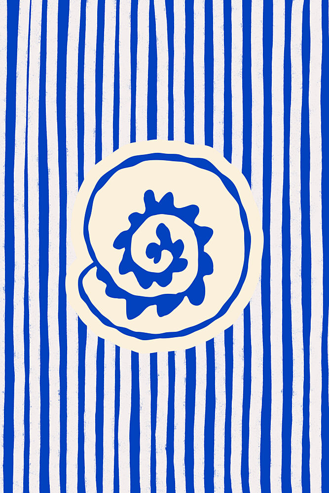 Blue Striped Shell art print by Treechild for $57.95 CAD