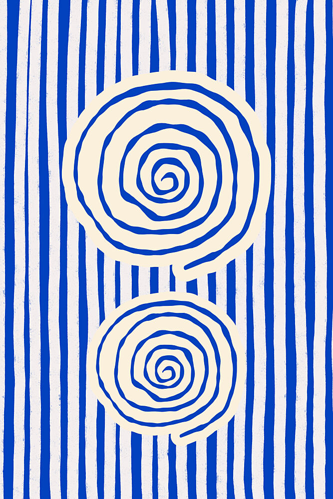 Abstract Blue Spirals art print by Treechild for $57.95 CAD