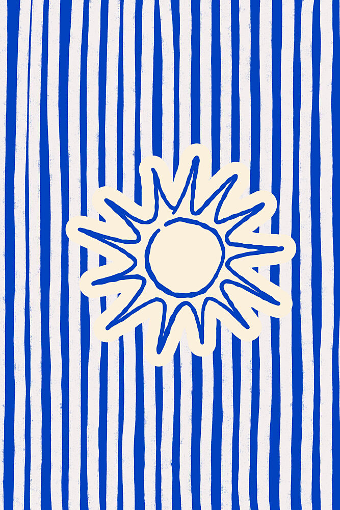 Sunny Blue Stripes art print by Treechild for $57.95 CAD