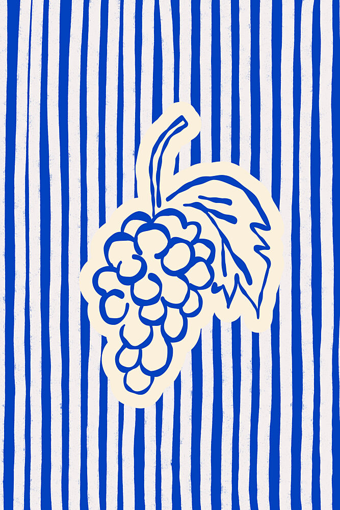Blue Striped Grapes art print by Treechild for $57.95 CAD