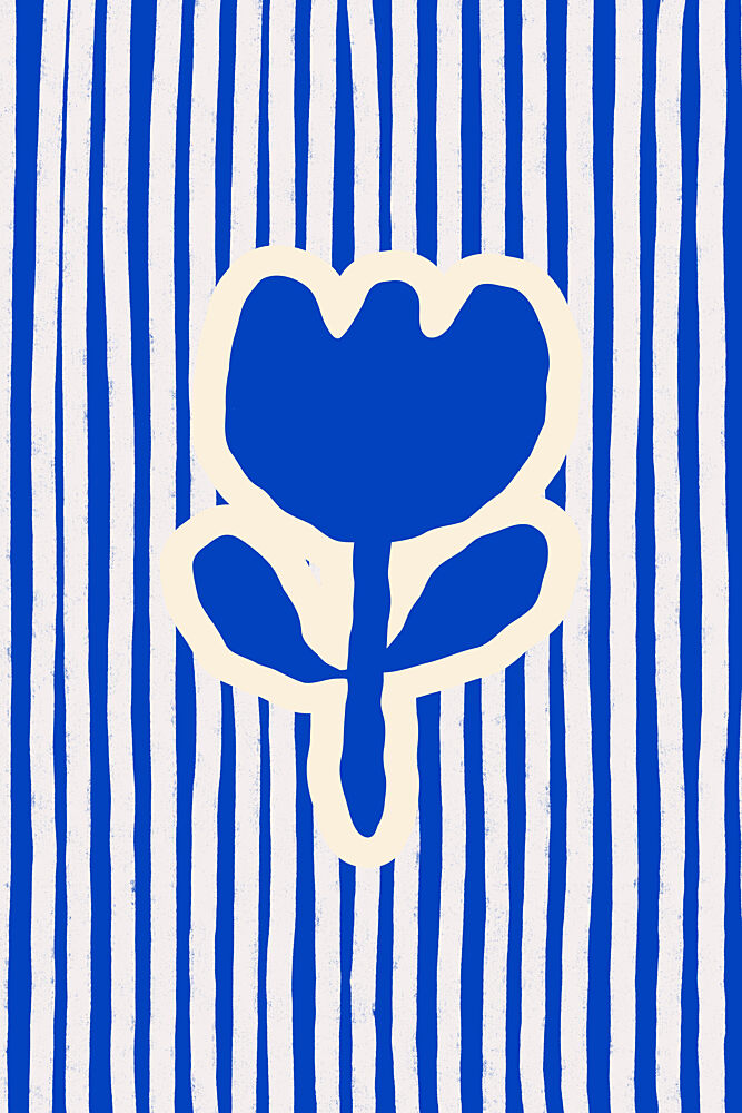 Blue Striped Bloom art print by Treechild for $57.95 CAD