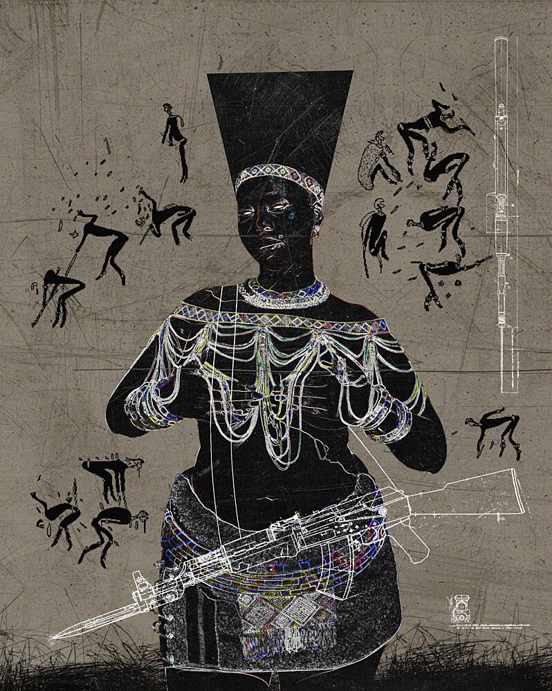 African Woman Modern Rifle art print by Mathabela Madiela for $57.95 CAD