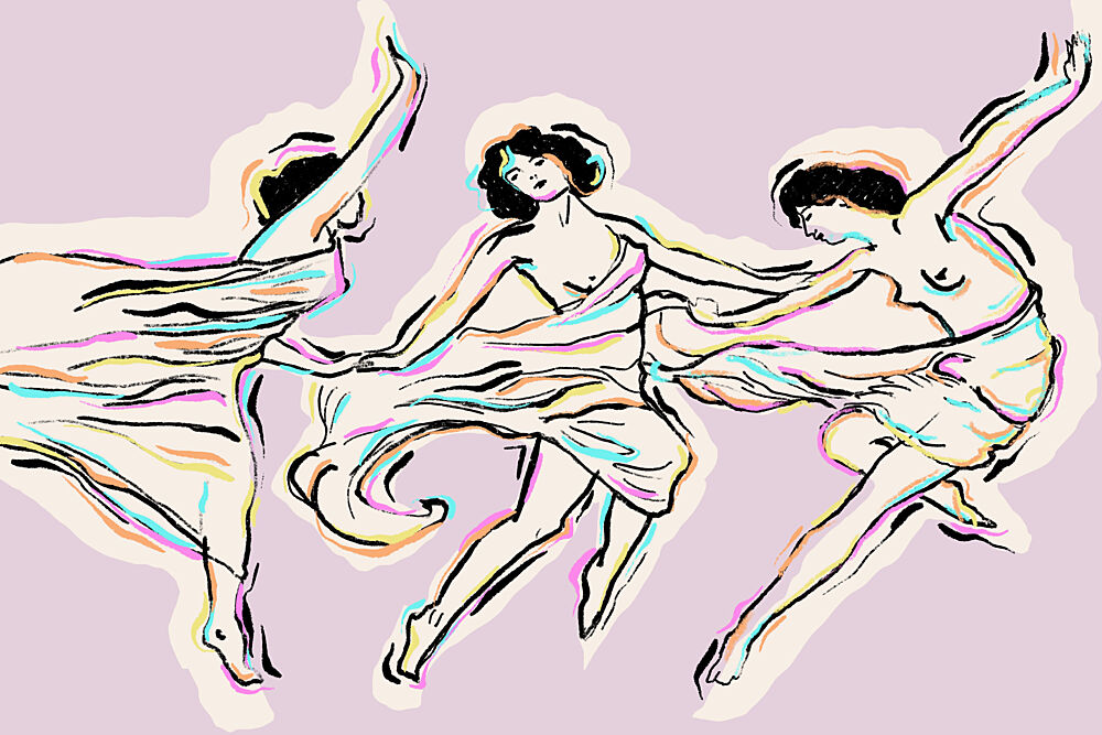 Graceful Women Dancing art print by Treechild for $57.95 CAD