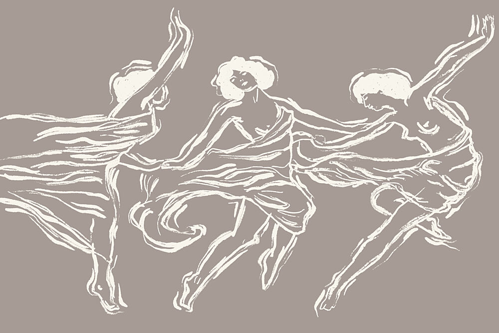 Flowing Fabric Dancers art print by Treechild for $57.95 CAD