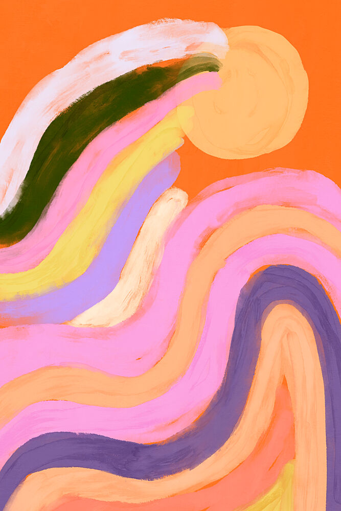 Sunny Abstract Waves art print by Treechild for $57.95 CAD