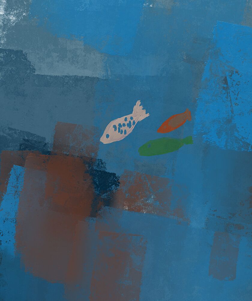 Abstract Ocean Fish art print by Josie George for $57.95 CAD