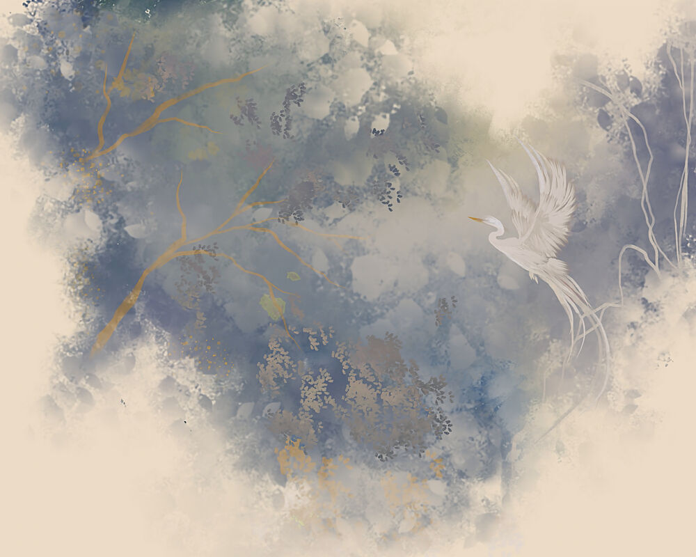 Ethereal Egret Flight art print by Josie George for $57.95 CAD