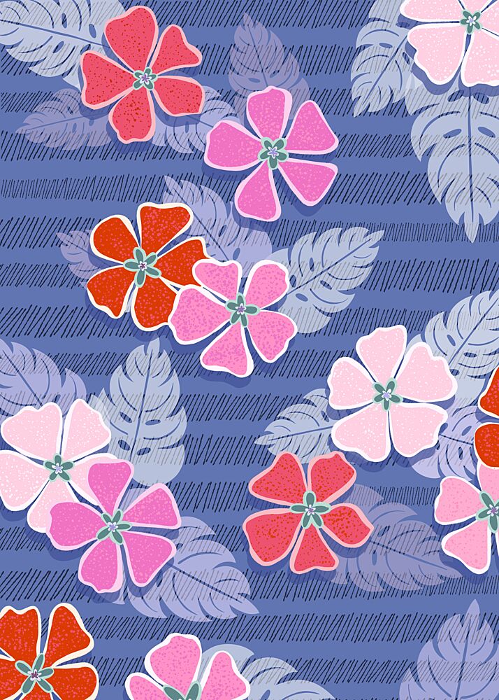 Blue Floral Patterns art print by Kristian Gallagher for $57.95 CAD