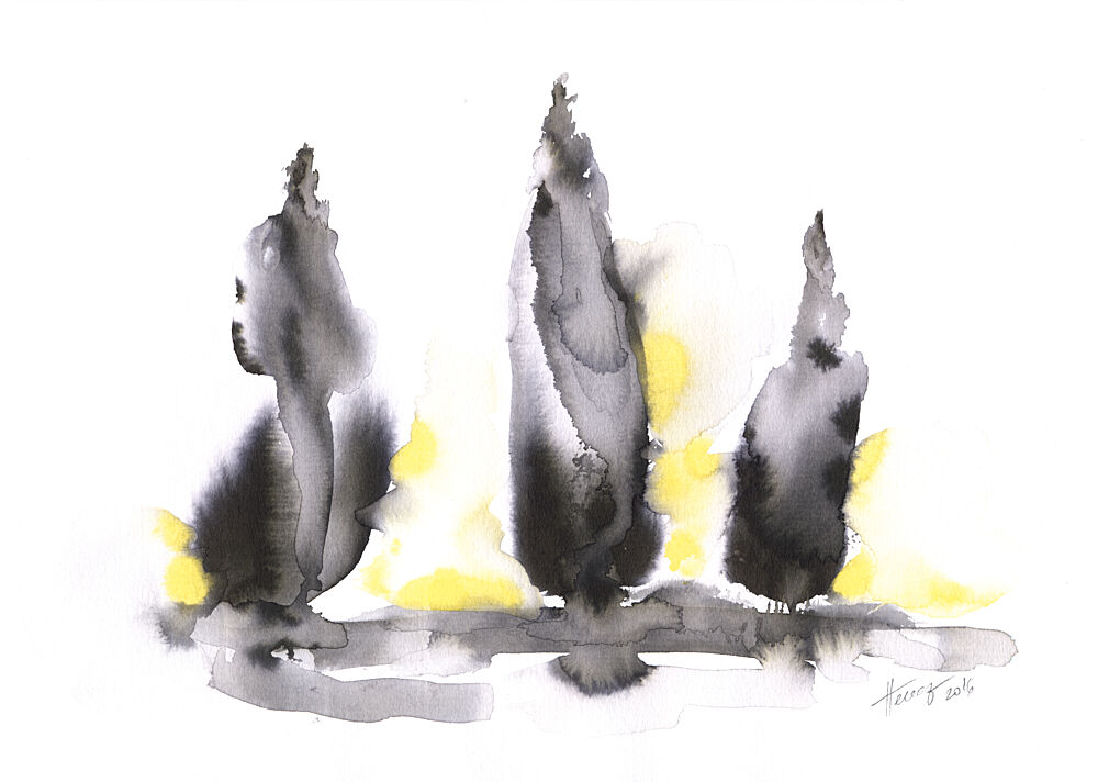 Trees in Yellow Light art print by Aniko Hencz for $57.95 CAD