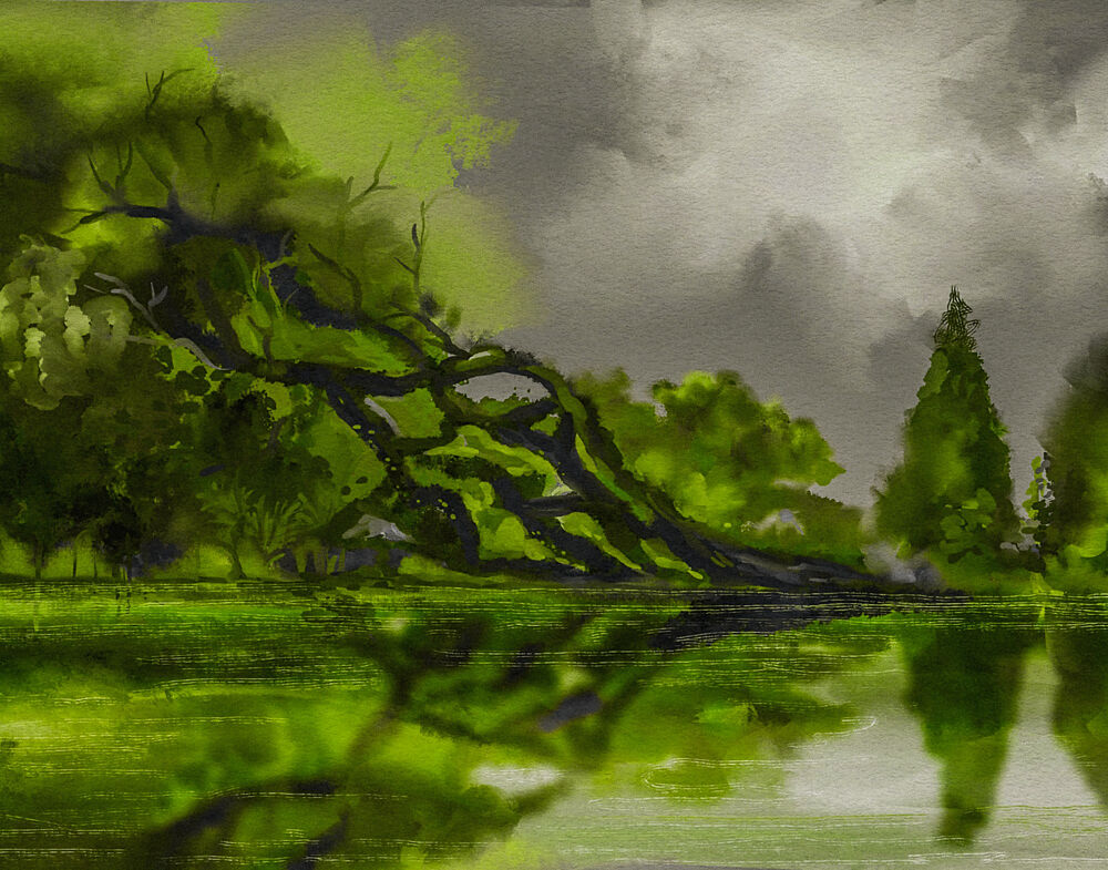 Gnarled Tree Lake art print by Josie George for $57.95 CAD