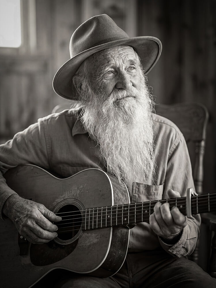 Wise Man Playing Guitar art print by Andreas Magnusson for $57.95 CAD