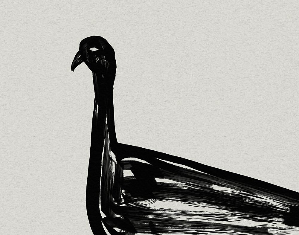 Abstract Crane Drawing art print by Josie George for $57.95 CAD