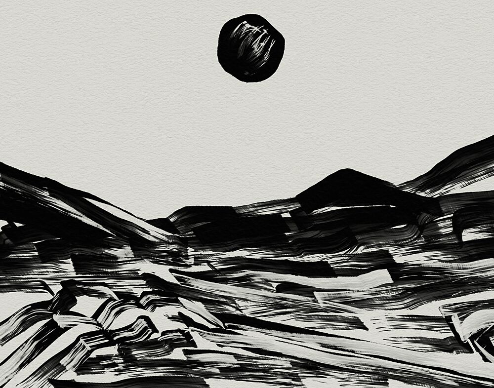 Stark Black Moonscape art print by Josie George for $57.95 CAD