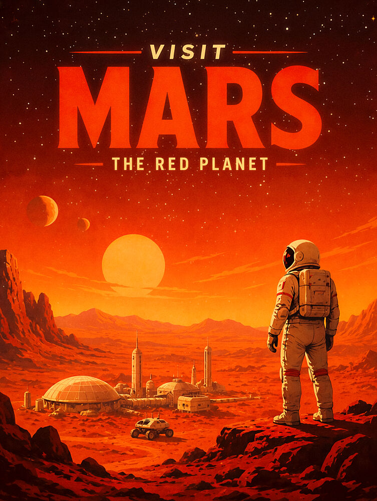 Astronaut Mars Colony Vista art print by Taudalpoi for $57.95 CAD