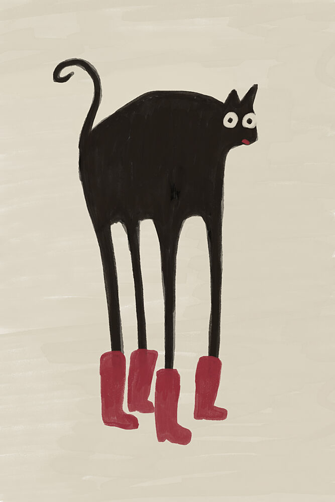 Funny Black Cat Boots art print by The Art Concept for $57.95 CAD