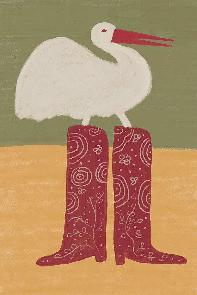 Bird in Red Boots art print by The Art Concept for $57.95 CAD