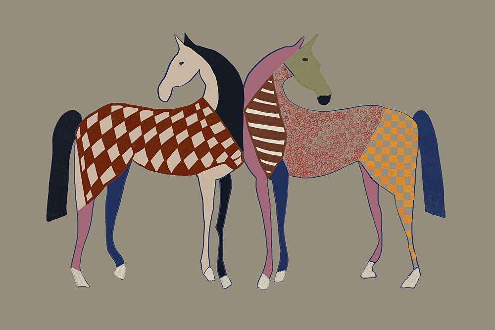 Colorful Patterned Horses art print by The Art Concept for $57.95 CAD