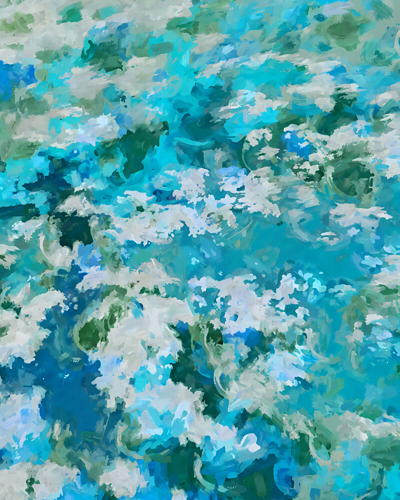 Aqua Marine Abstract art print by Uma Gokhale for $57.95 CAD
