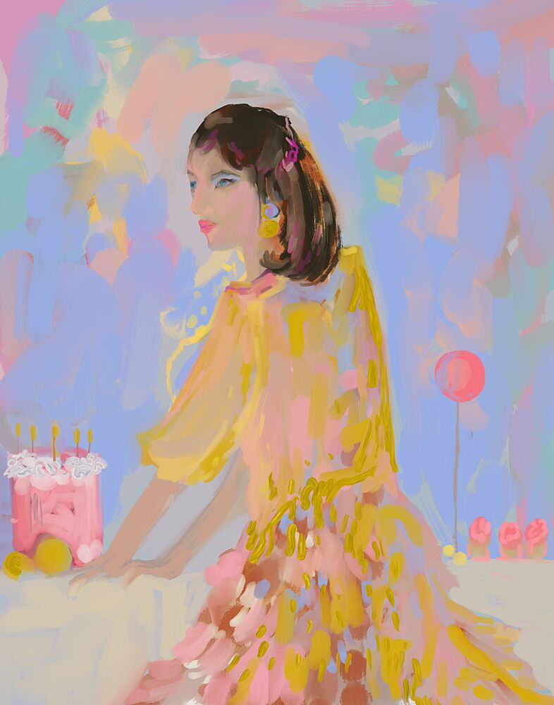 Elegant Birthday Woman art print by Josie George for $57.95 CAD