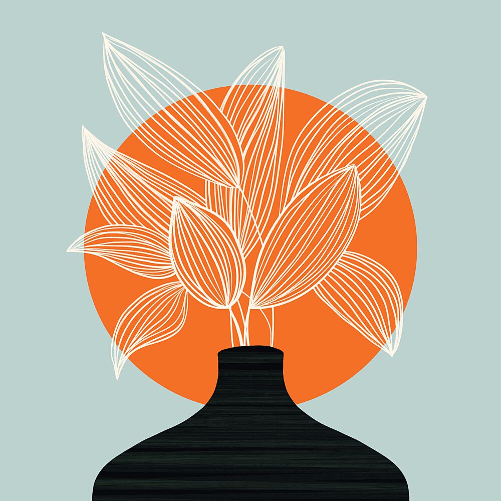 Modern Botanical Circle Vase art print by Kristian Gallagher for $57.95 CAD