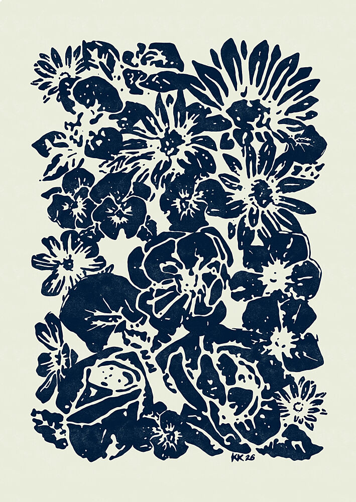 Indigo Floral Arrangement art print by Katariina Kosunen for $57.95 CAD