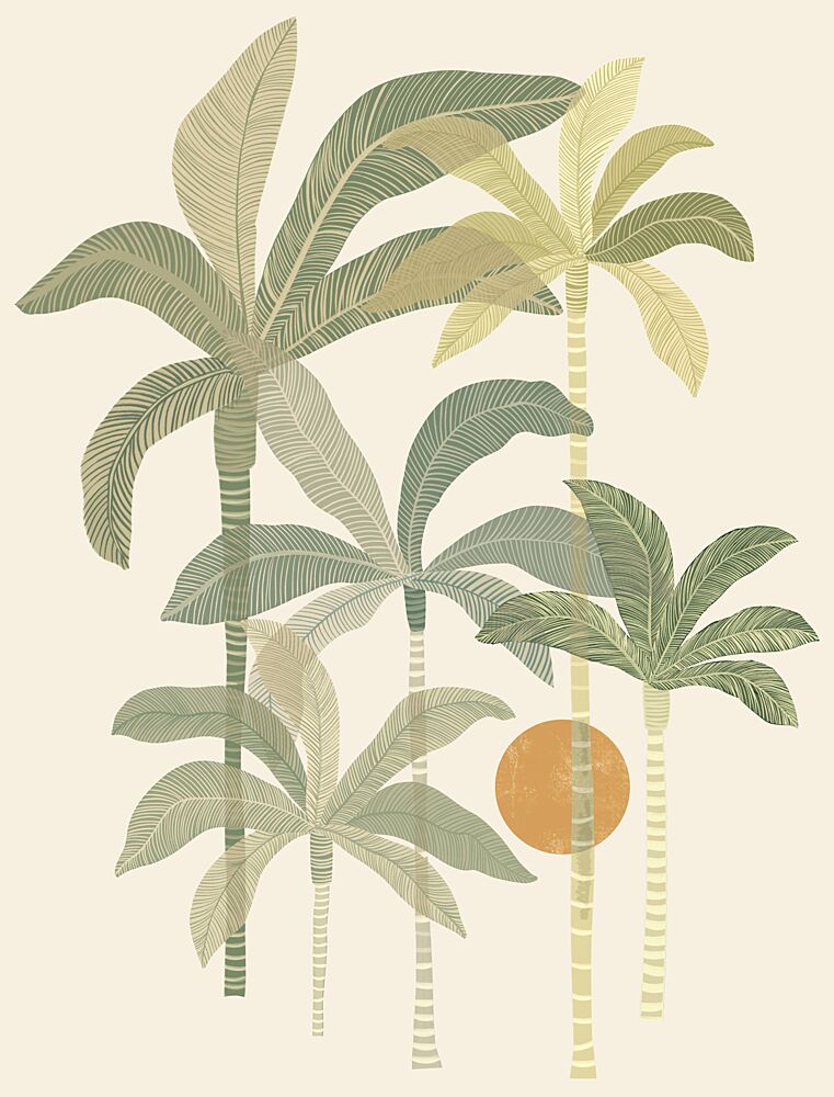 Tropical Palm Sunset art print by Kristian Gallagher for $57.95 CAD
