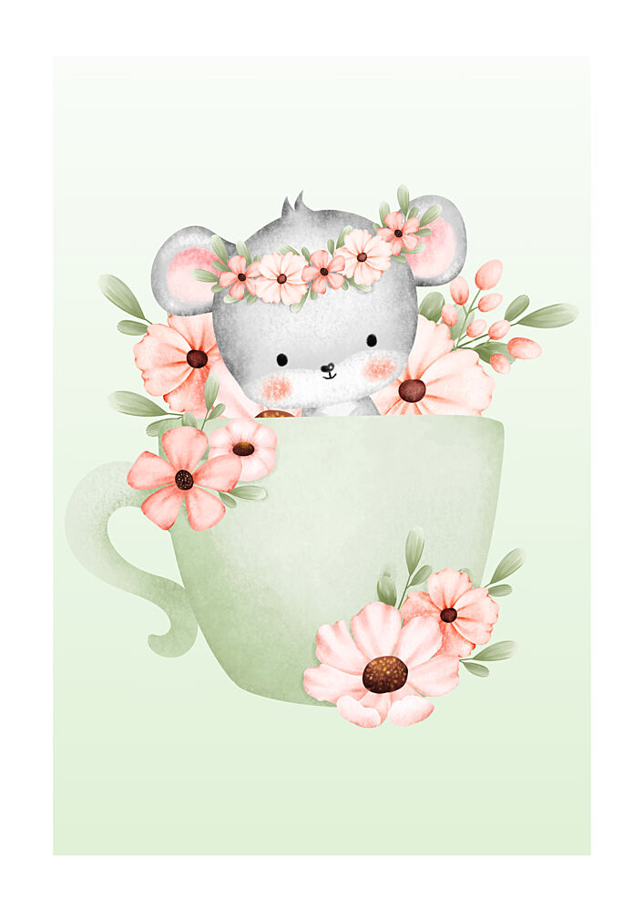 Sweet Mouse Flower Crown art print by Saskia Michele for $57.95 CAD