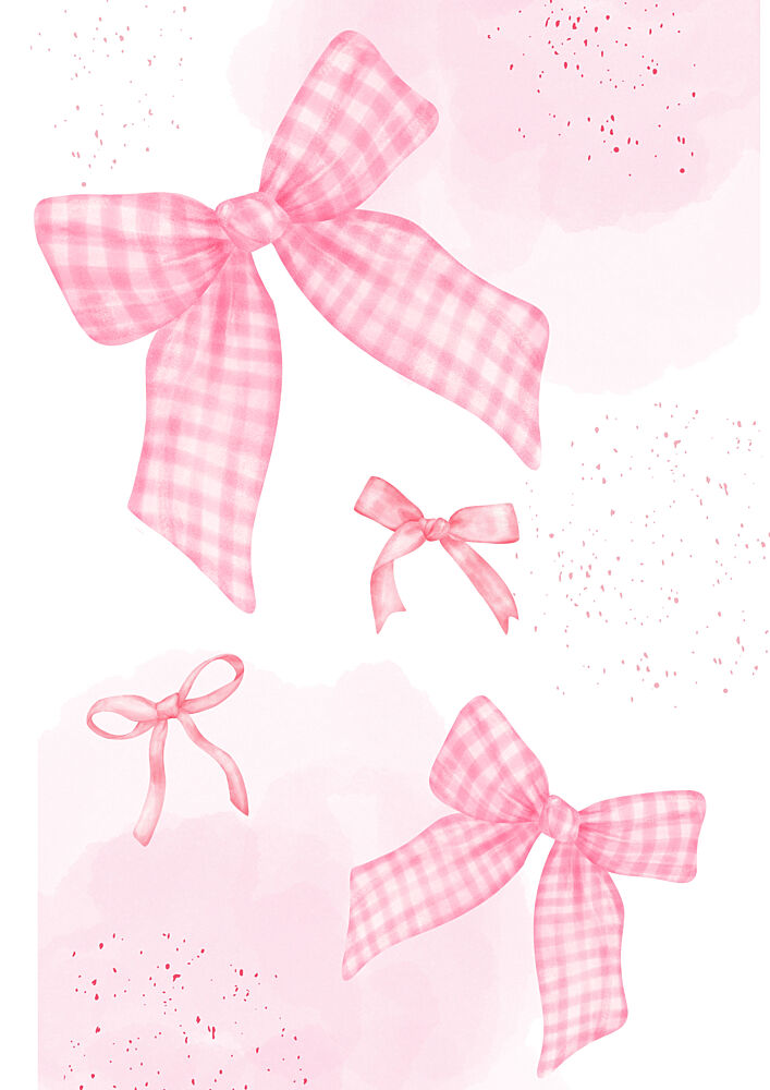 Sweet Pink Gingham Bows art print by Saskia Michele for $57.95 CAD