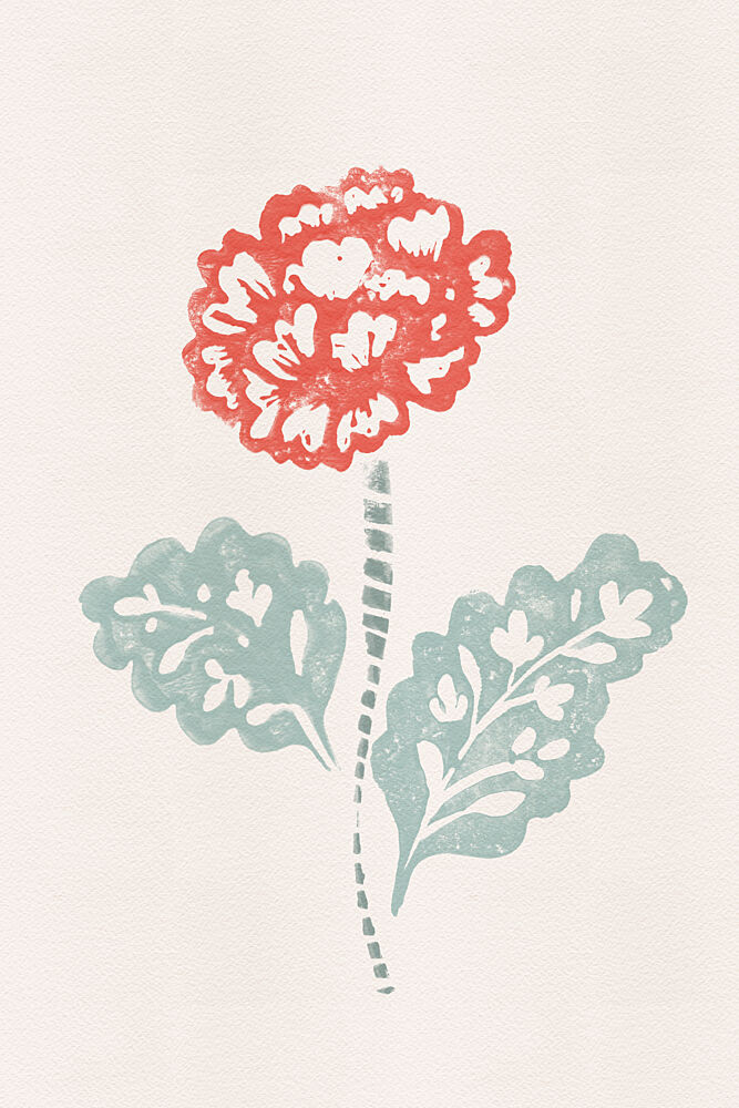 Red Floral Block Print art print by Melissa McKeagney for $57.95 CAD