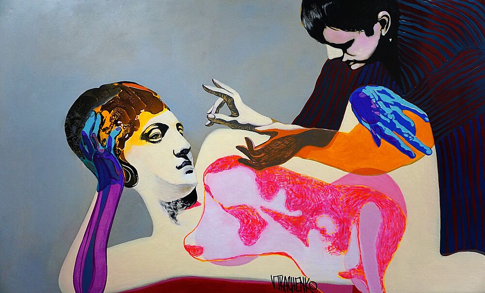 Vibrant Women Abstract Painting art print by Victor Tkachenko for $57.95 CAD