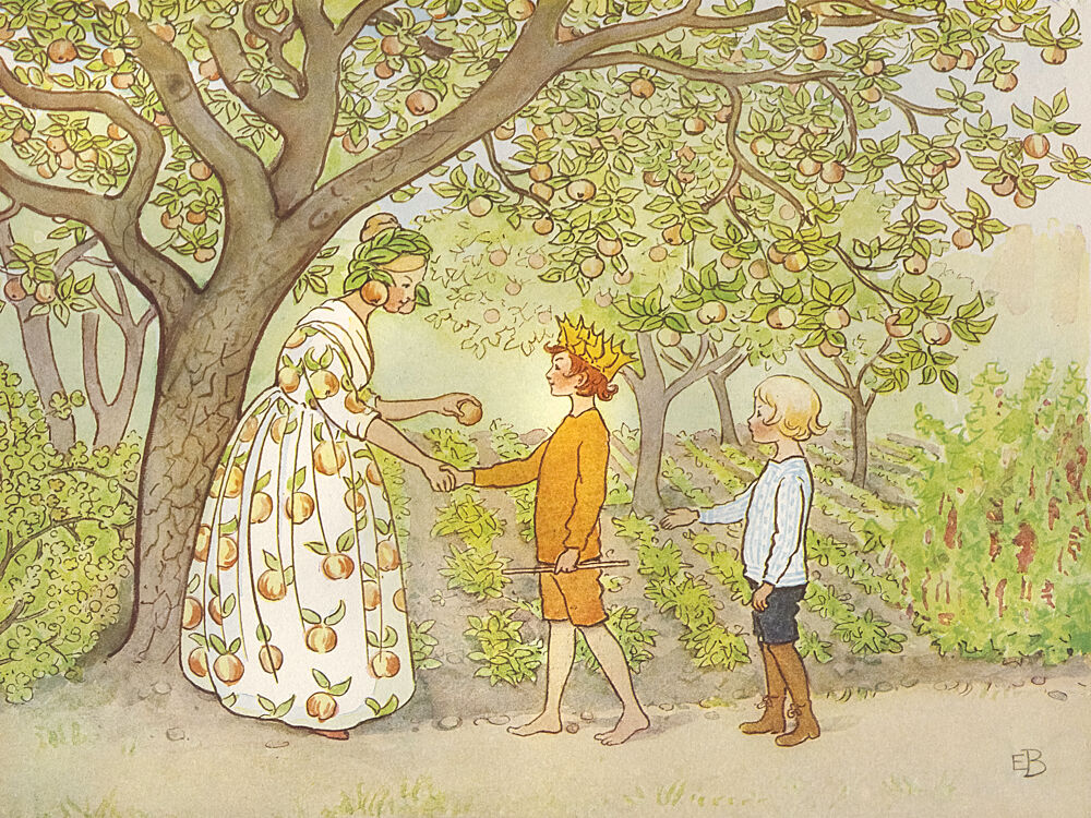Lasse Liten I Tradgarden 1923 00 art print by Elsa Beskow for $57.95 CAD