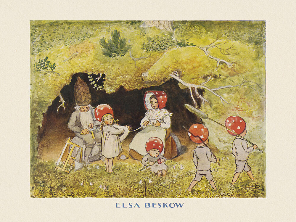 Tomotebobarnen Familjen art print by Elsa Beskow for $57.95 CAD