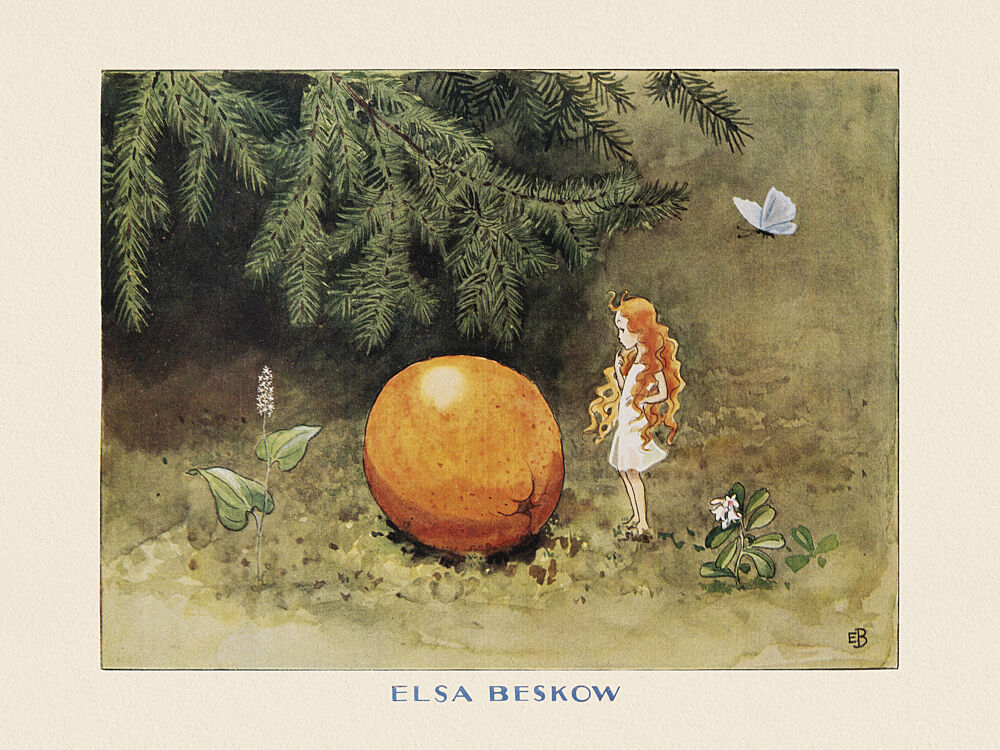 Solagget Apelsinen art print by Elsa Beskow for $57.95 CAD