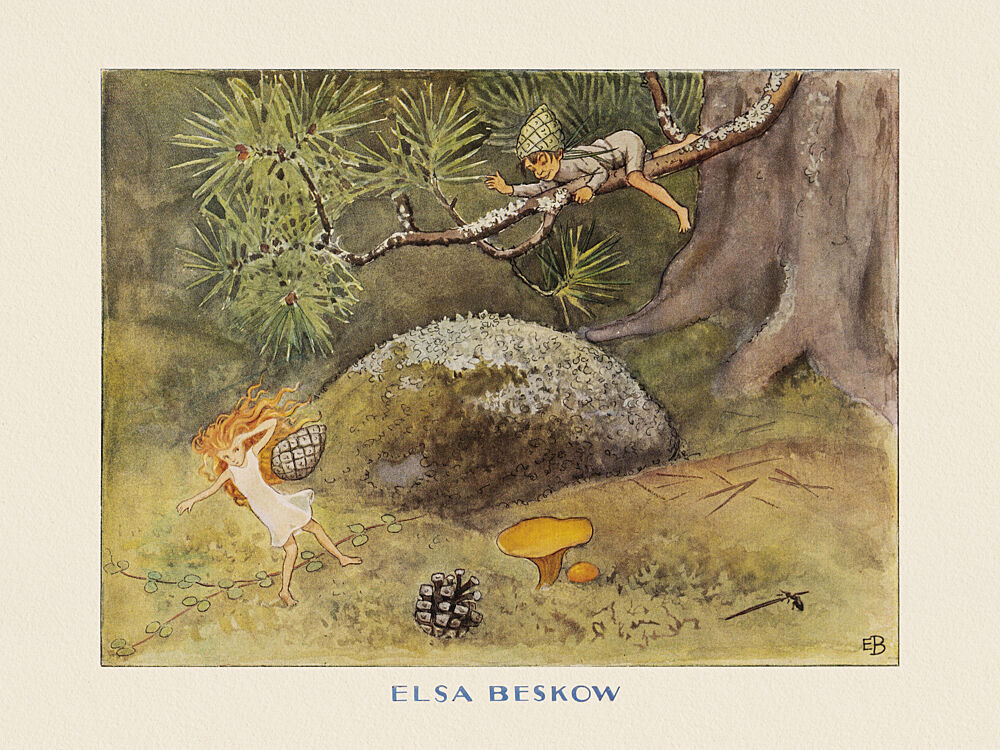 Solagget Kottarna art print by Elsa Beskow for $57.95 CAD