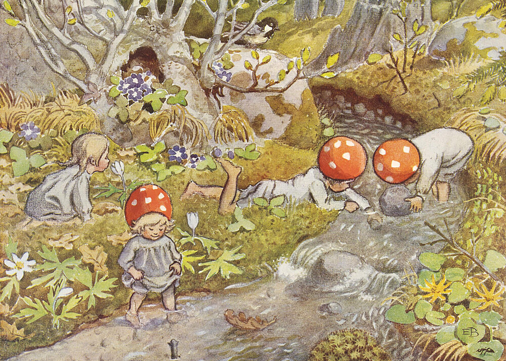 Tomtebobarnen Backen art print by Elsa Beskow for $57.95 CAD