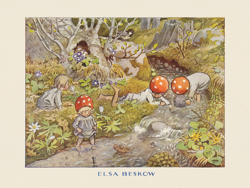 Tomtebobarnen Backen art print by Elsa Beskow for $57.95 CAD