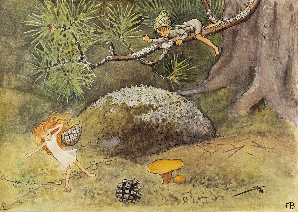Solagget Kottarna1932 art print by Elsa Beskow for $57.95 CAD