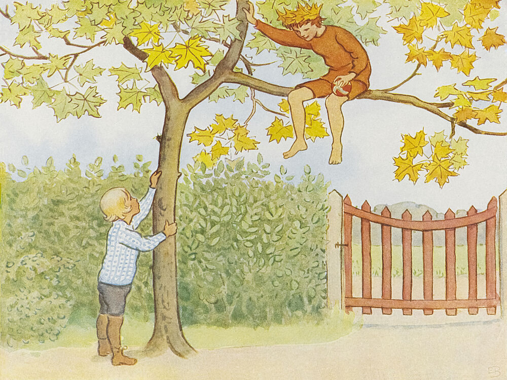 Lasse Liten I Tradgarden 1923 001 art print by Elsa Beskow for $57.95 CAD