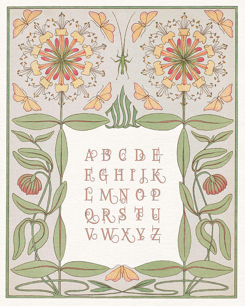 Decorative Floral Alphabet art print by Wild Violets for $57.95 CAD