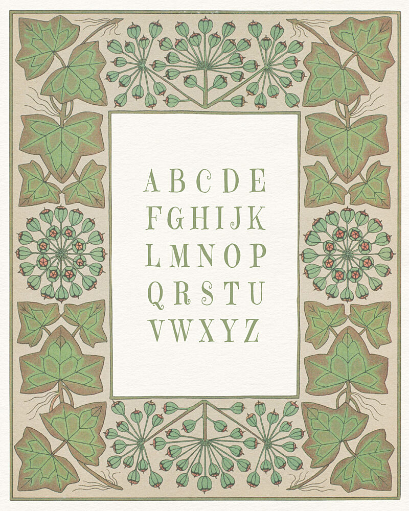 Botanical Alphabet Frame art print by Wild Violets for $57.95 CAD