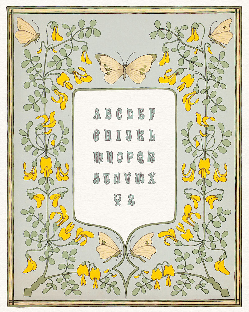 Elegant Floral Alphabet art print by Wild Violets for $57.95 CAD
