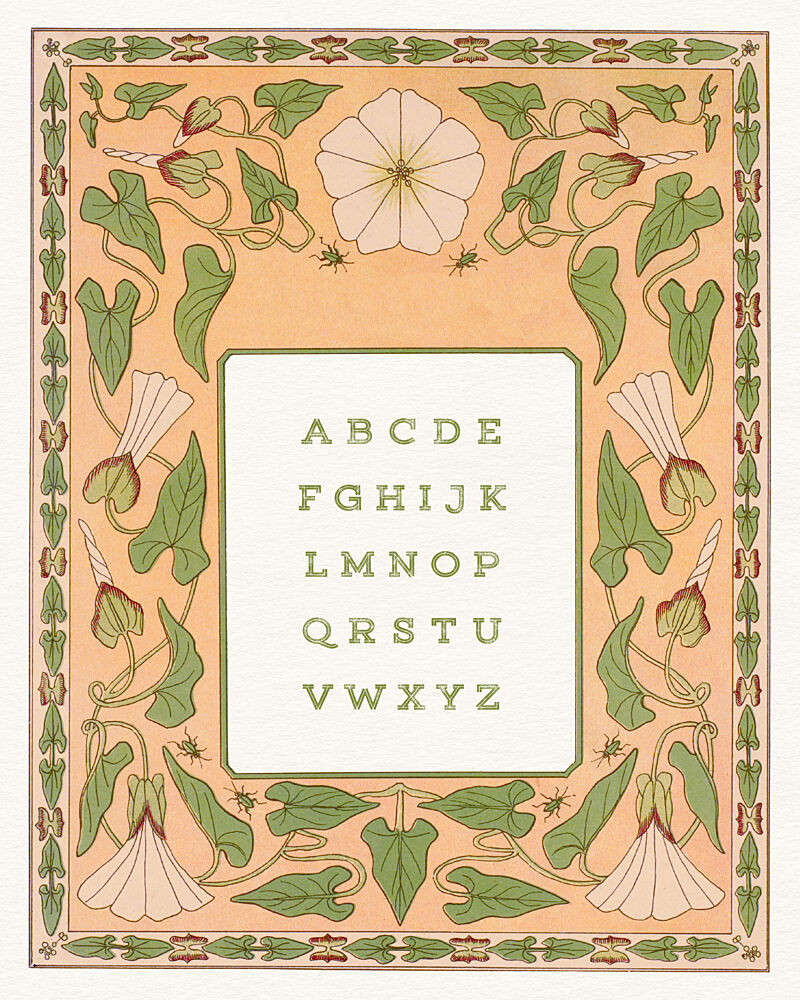 Elegant Floral Alphabet art print by Wild Violets for $57.95 CAD